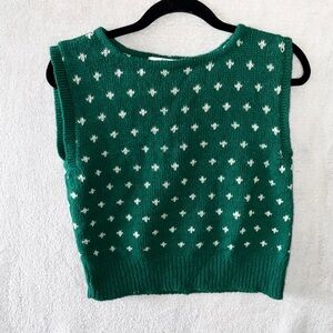 Vintage Cambridge Dry Goods Women’s Small British Ragg Wool Sweater Vest Green